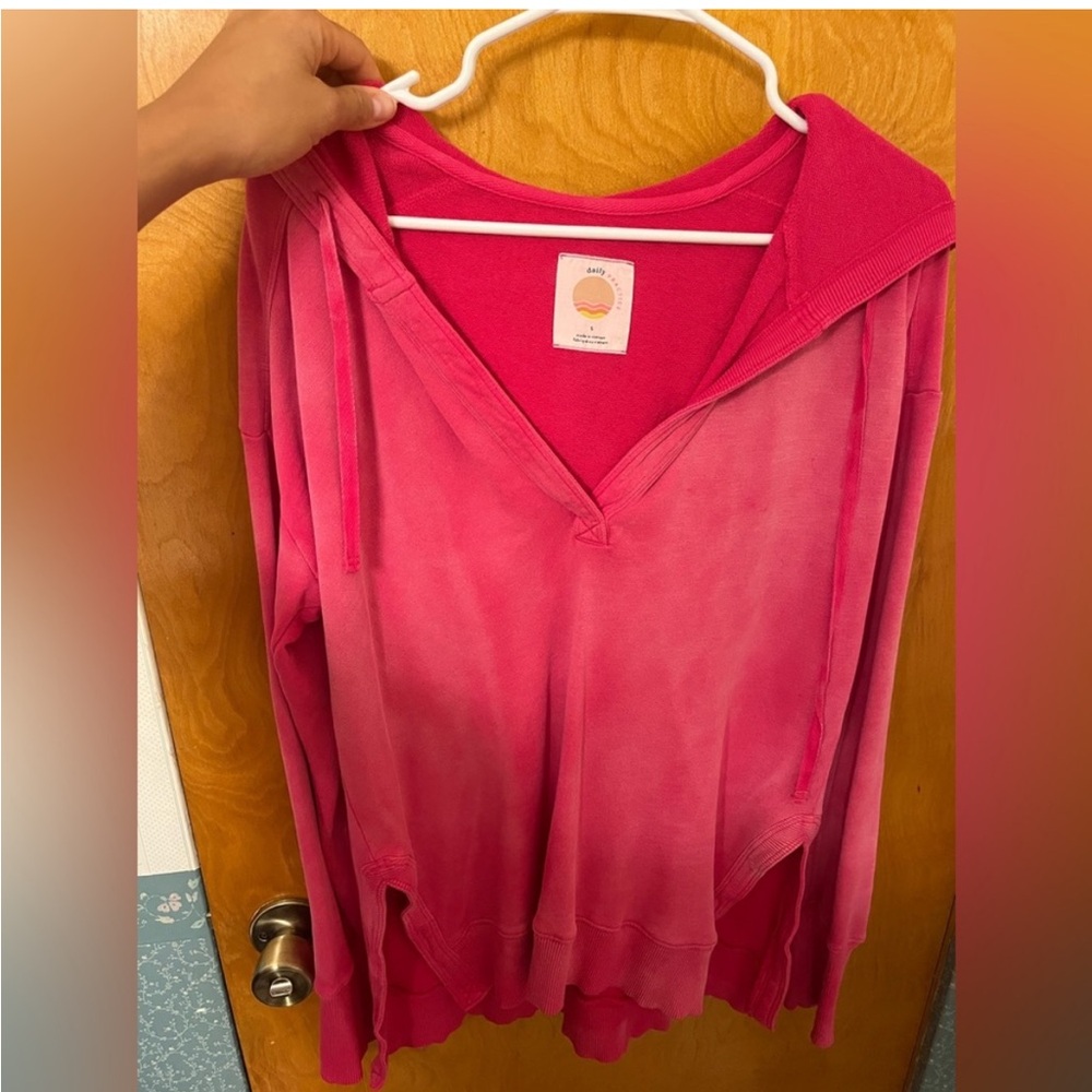 Anthropologie Daily Practice Hoodie in Raspberry, size S